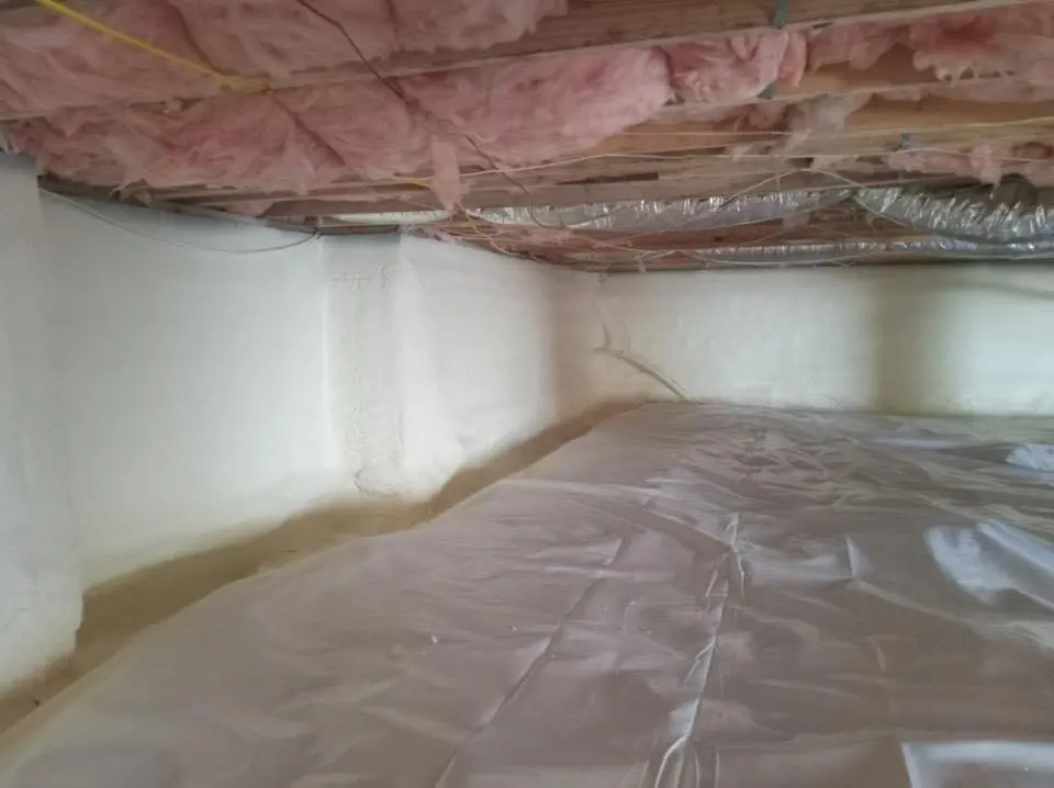 Crawl space encapsulation with closed-cell spray foam for Attic Insulation in Bayou Cane